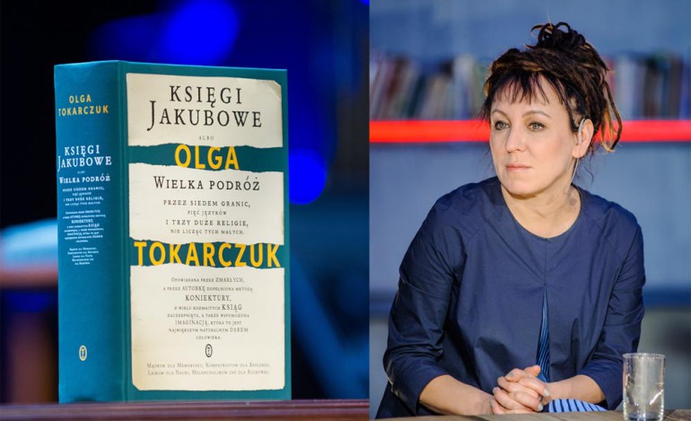 Książka "Księgi Jakubowe", fot. Bartosz Krupa /East News, Olga Tokarczuk, fot. Tomasz Urbanek / East News